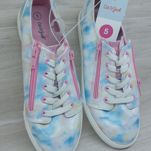 Cat & Jack Big Kids Girls' Lucian Two Zip Casual Sneakers Size 5 - Picture 5 of 10